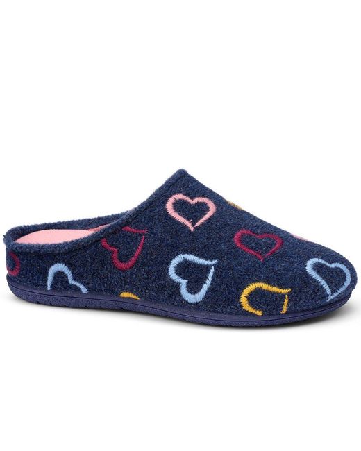 Hotter Blue Season Mule Slippers