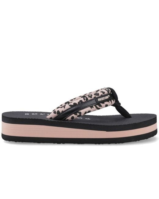Rocket Dog Blue Monica Leon Leopard Sandals