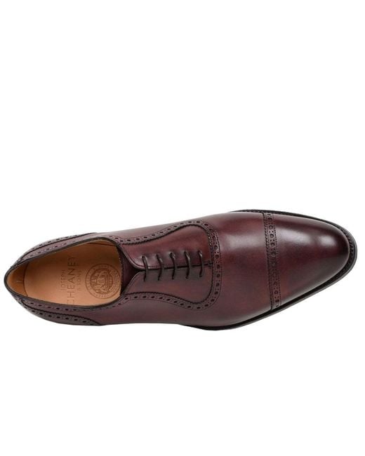 Cheaney Brown Fenchurch Oxford Shoes Colour: Burgund Calf Lea (F) for men