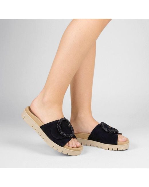 Gabor Blue Everly Mule Sandals