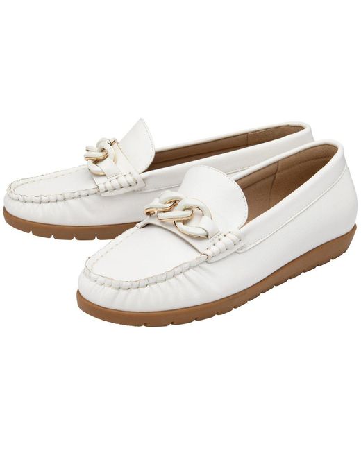 Lotus White Coma Loafers