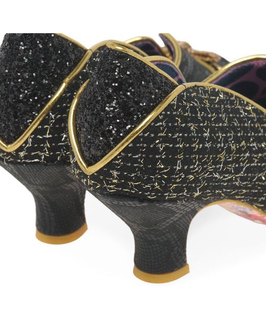 Irregular Choice Black Hold Up Wide Fit Court Shoes