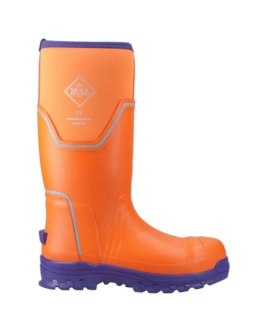 Muck Boot Orange Grit S5 Wellingtons for men