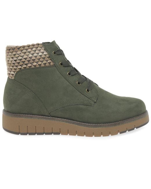 Marco Tozzi Green Dallas Ankle Boots