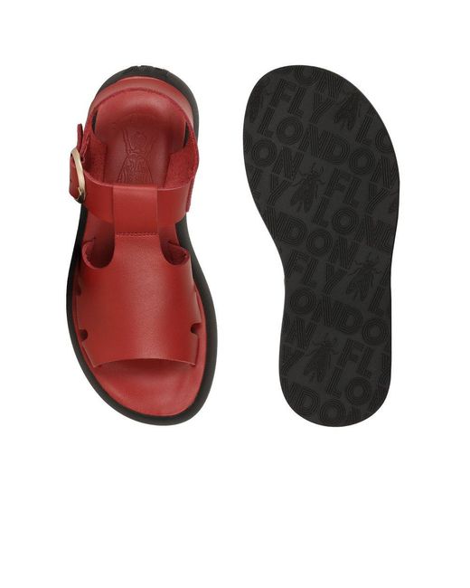 Fly London Red Bady Sandals