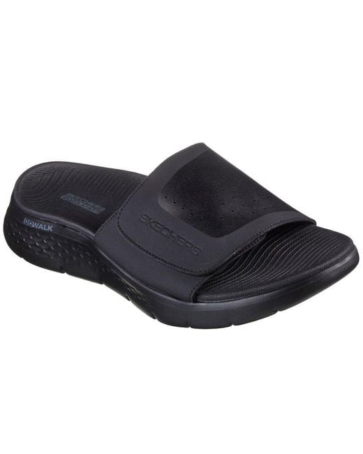 Skechers Black Go Walk Flex Sandbar Mule Sandals for men