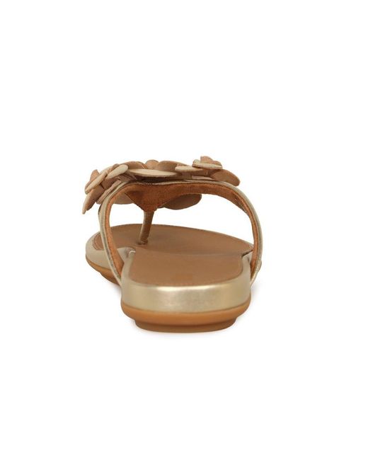 Fitflop Brown Gracie Flower Toe Post Sandals