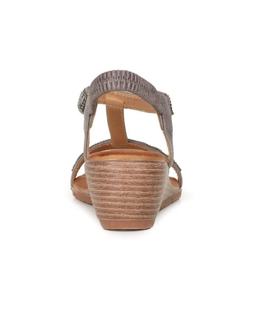 Lunar (GRS) Metallic Macie Wedge Heel Sandals
