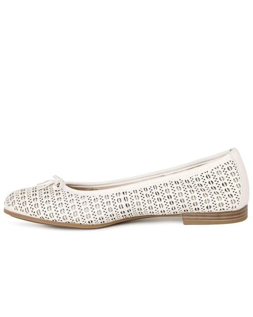 Tamaris White Alena Ballet Pumps