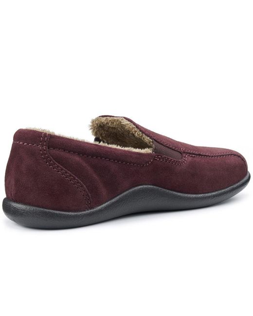 Hotter Red Relax Warm Lined Slippers for men