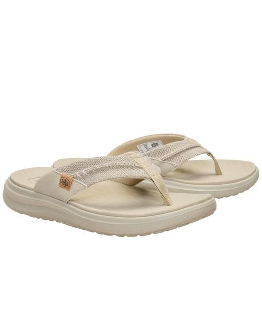 HeyDude Gray Finn Flip Braided Sandals for men