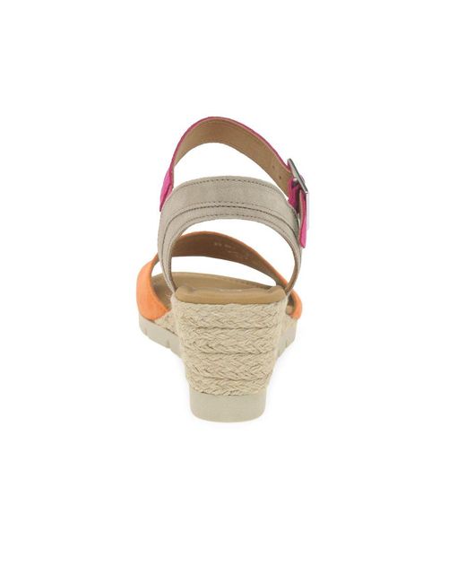 Gabor Pink Nieve Wedge Heel Sandals