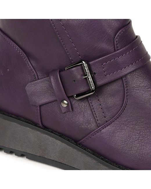 Heavenly Feet Purple Hannah 4 Calf Length Boots