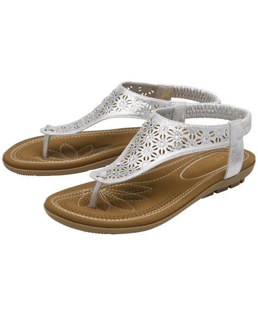 Lotus Metallic Vena Sandals