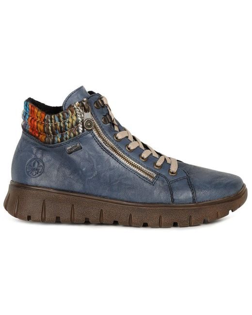 Rieker Blue Oxbridge Ankle Boots