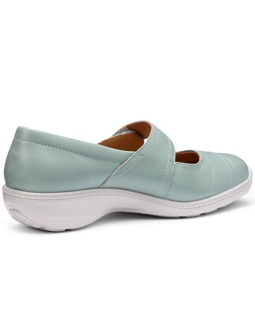 Hotter Blue Charity Wide Fit Mary Jane Shoes