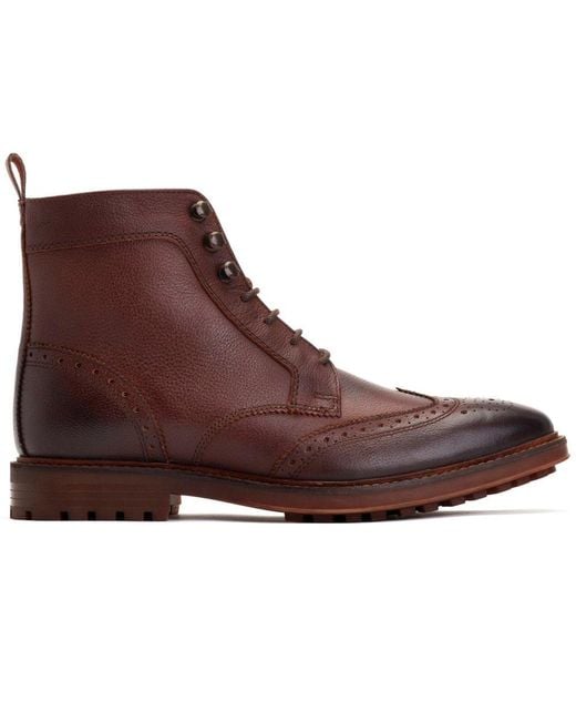 Base London Brown Hemlock Brogue Boots Leather for men