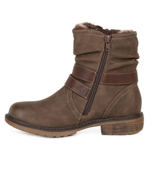 Lunar (GRS) Brown Chime Iii Ankle Boots