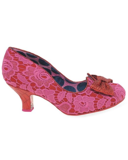 Irregular Choice Pink Dazzle Razzle Wide Fit Court Shoes