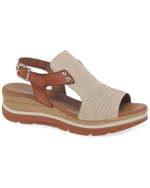 Paula Urban Brown Riviera Wedge Heel Sandals