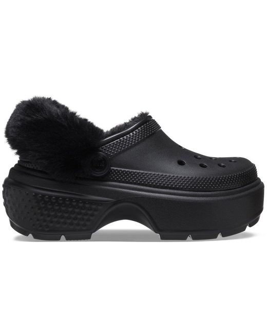 CROCSTM Black Stomp Lined Clog Women's Sandals