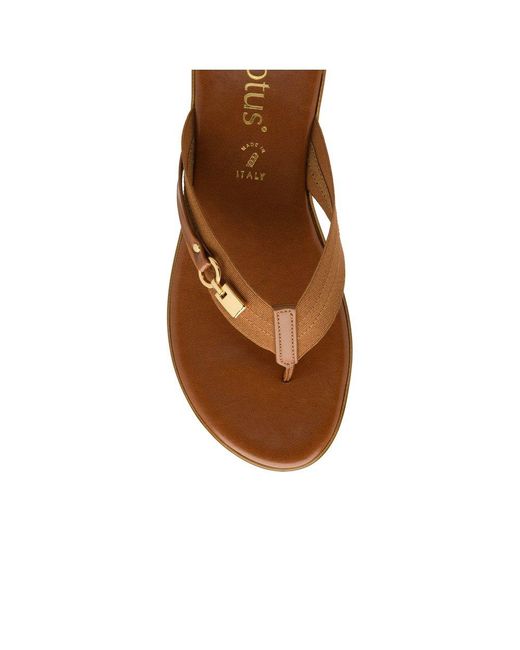 Lotus Brown Esino Toe Post Sandals