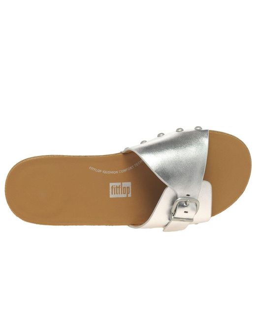 Fitflop Gray Fitflop Iqushion Adjustable Buckle Sandals