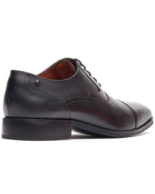 Base London Black Portico Toe Cap Oxford Shoes for men