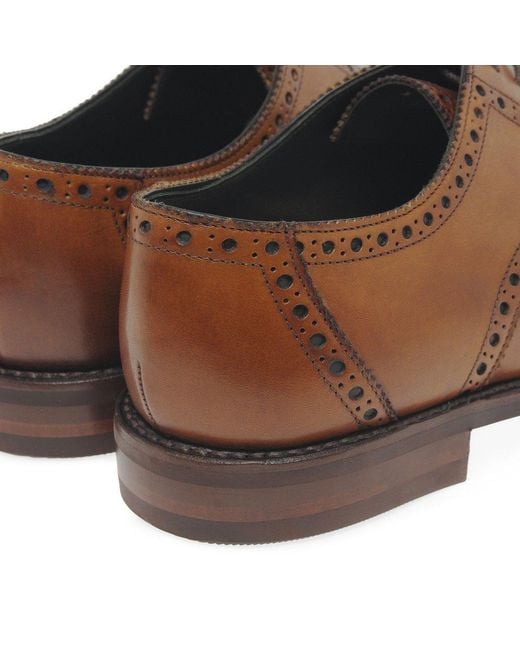Loake Brown Roger Semi Brogues for men