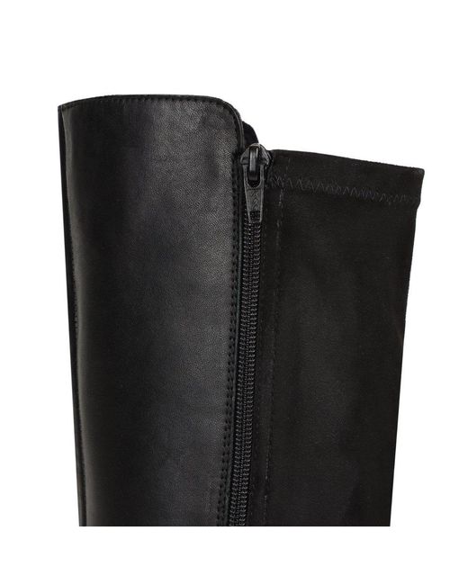Rieker Black Virginia Knee High Boots Lea/Stretch