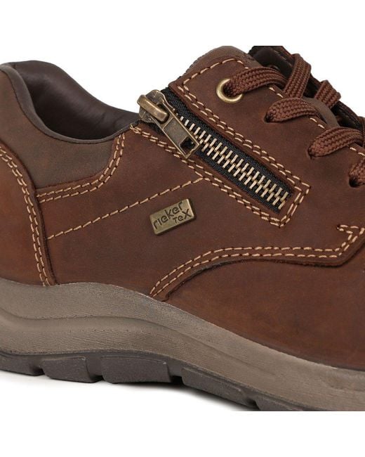 Rieker Brown Aspect Waterproof Shoes Colour: Mid Nub for men