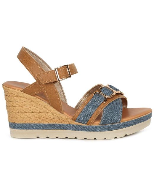 Lotus Blue Solena Wedge Heel Sandals