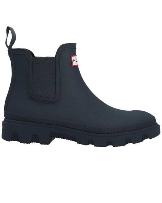Hunter Blue Downpour Chelsea Wellingtons Colour: Rubber for men