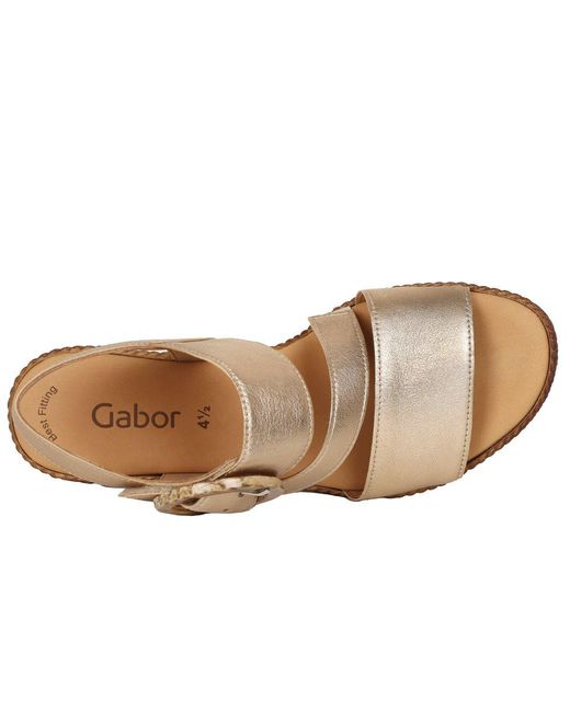 Gabor Metallic Drama Wedge Heel Sandals