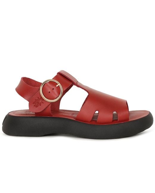Fly London Red Bady Sandals