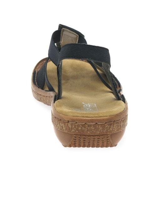 Rieker Blue Trim Sling Back Sandals