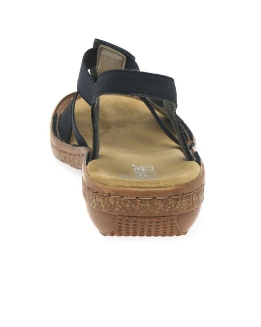 Rieker Blue Trim Sling Back Sandals