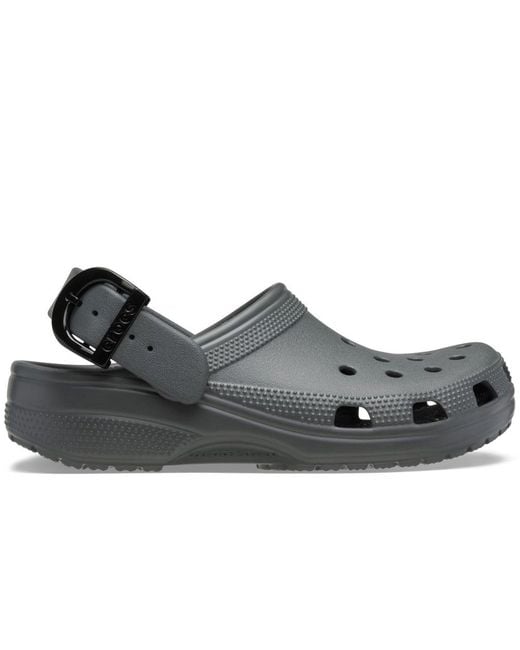 CROCSTM Gray Classic Buckle Clogs