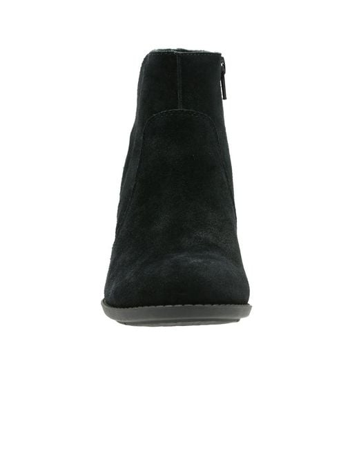 Clarks Enfield Senya Womens Suede Ankle Boots in Black | Lyst Canada