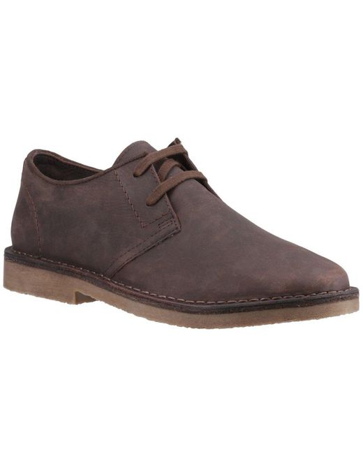 Hush Puppies Brown Scout Leather Lace Up Shoes for men
