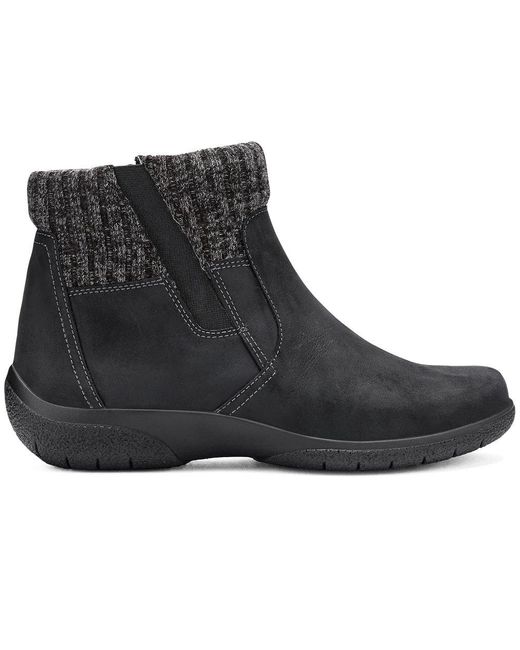 Hotter Black Malham Wide Fit Ankle Boots
