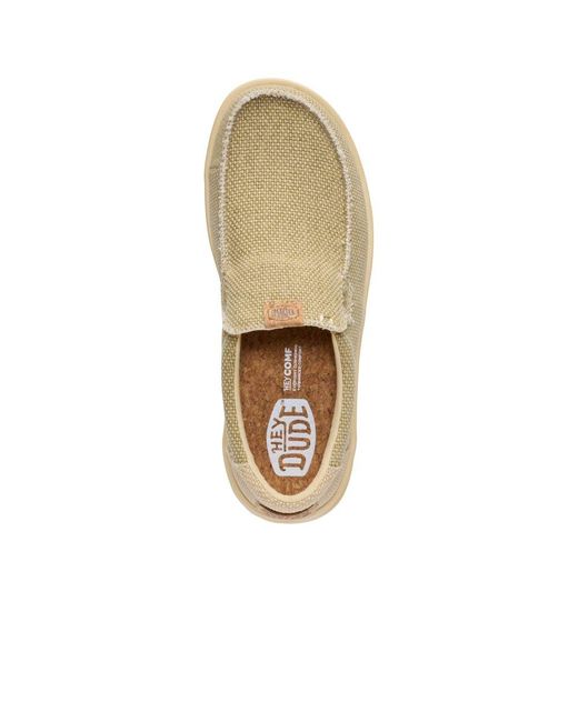 HeyDude Natural Mikka Braided Slip On Shoes for men