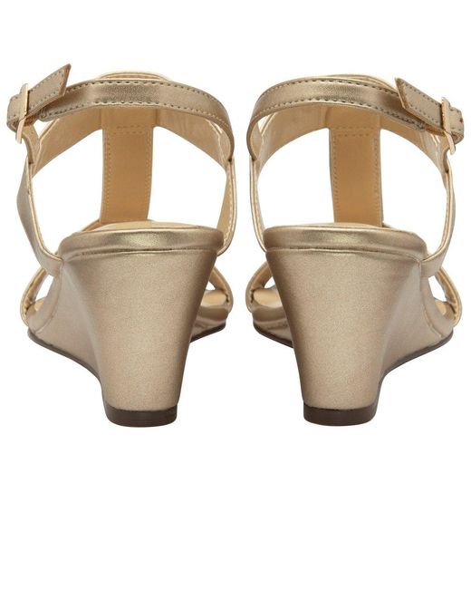 Lotus Metallic Ilaria Wedge Sandals Size: 4