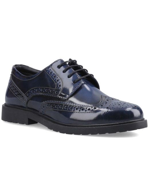 Hush Puppies Blue Verity Hi-Shine Brogues