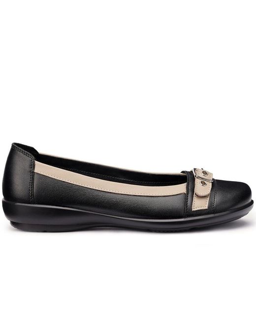 Hotter Blue Sparrow Flat Pumps