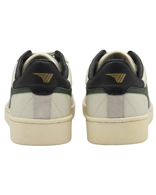 Gola Gray Contact Leather Trainers Colour: Off/Evergreen for men