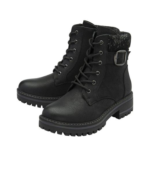 Lotus Black Gretal Ankle Boots