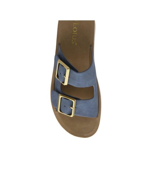 Lotus Blue Volos Flatform Sandals