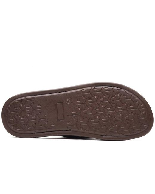 Base London Brown Drift Cross Strap Sandals for men