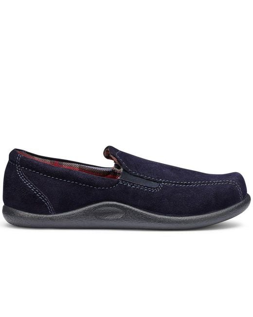 Hotter Blue Relax Warm Lined Slippers for men
